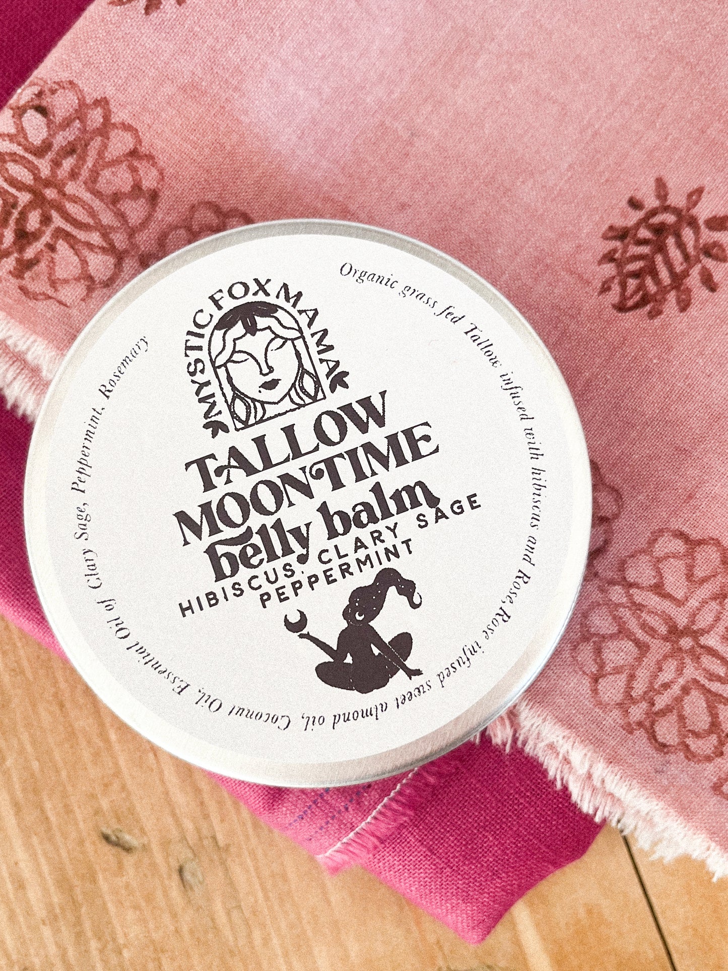 Moon time Tallow Belly Balm | Clary Sage Peppermint