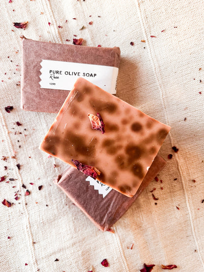 Pure Olive soap - rose petals and pink clay