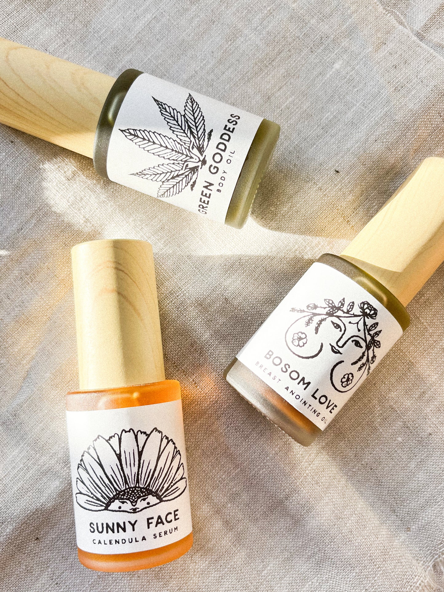 Body Bosom and Face Anointing Oil Gift Set - herbal infused massage oils