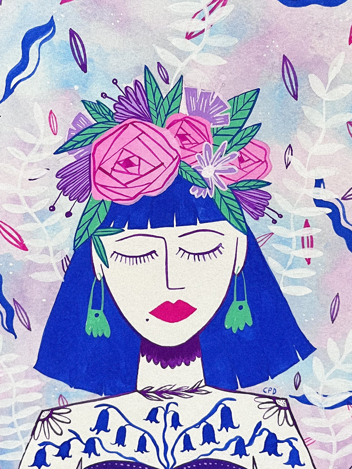 Bluebell Rose - Original painting