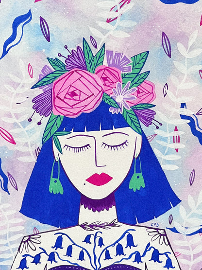 Bluebell Rose - Original painting