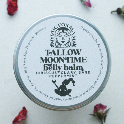 Moon time Tallow Belly Balm | Clary Sage Peppermint