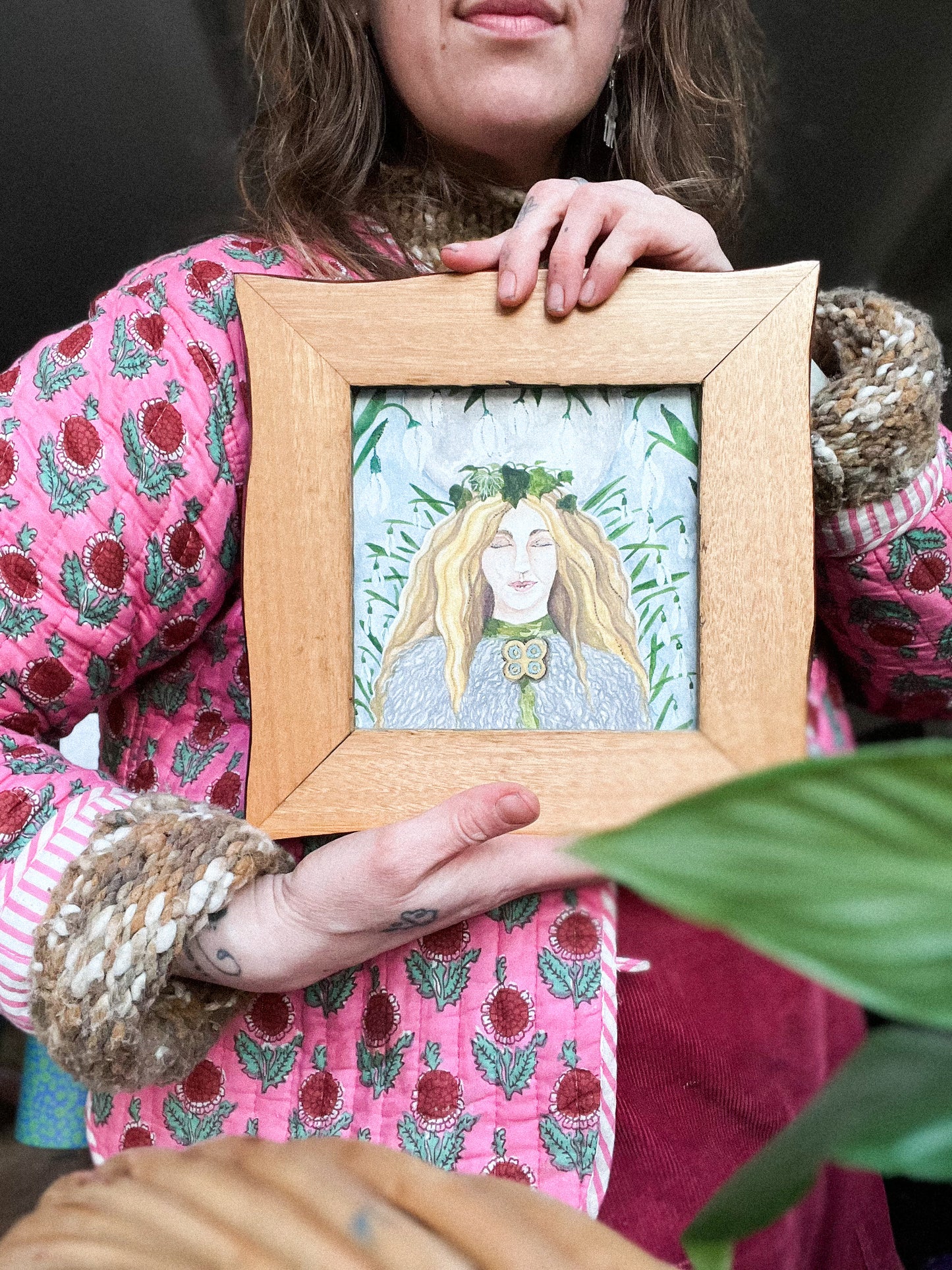 Snowdrop Goddess - original framed painting