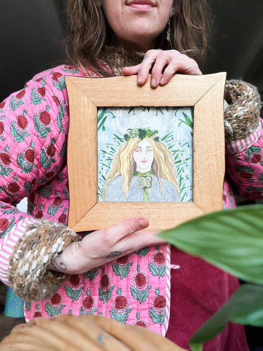 Snowdrop Goddess - original framed painting