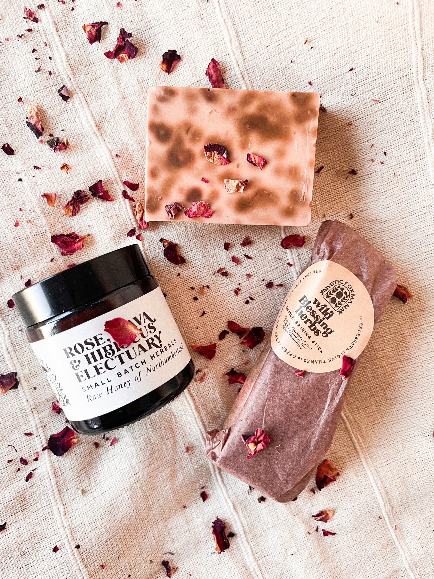 Herbal honey mini box gift set - sacred rose