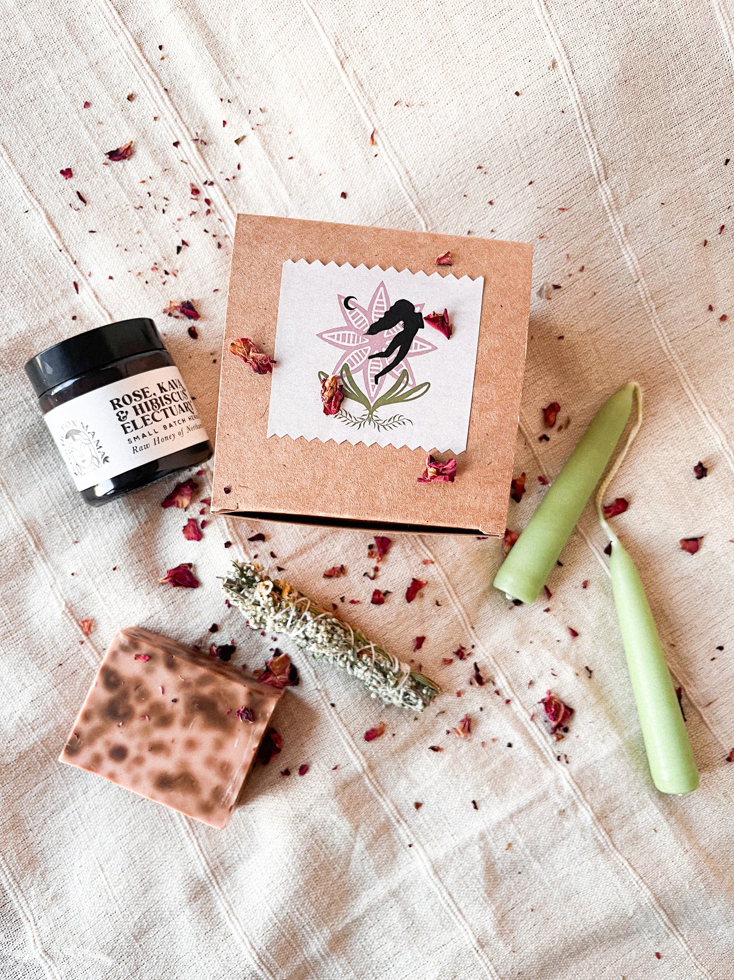 Herbal honey mini box gift set - sacred rose