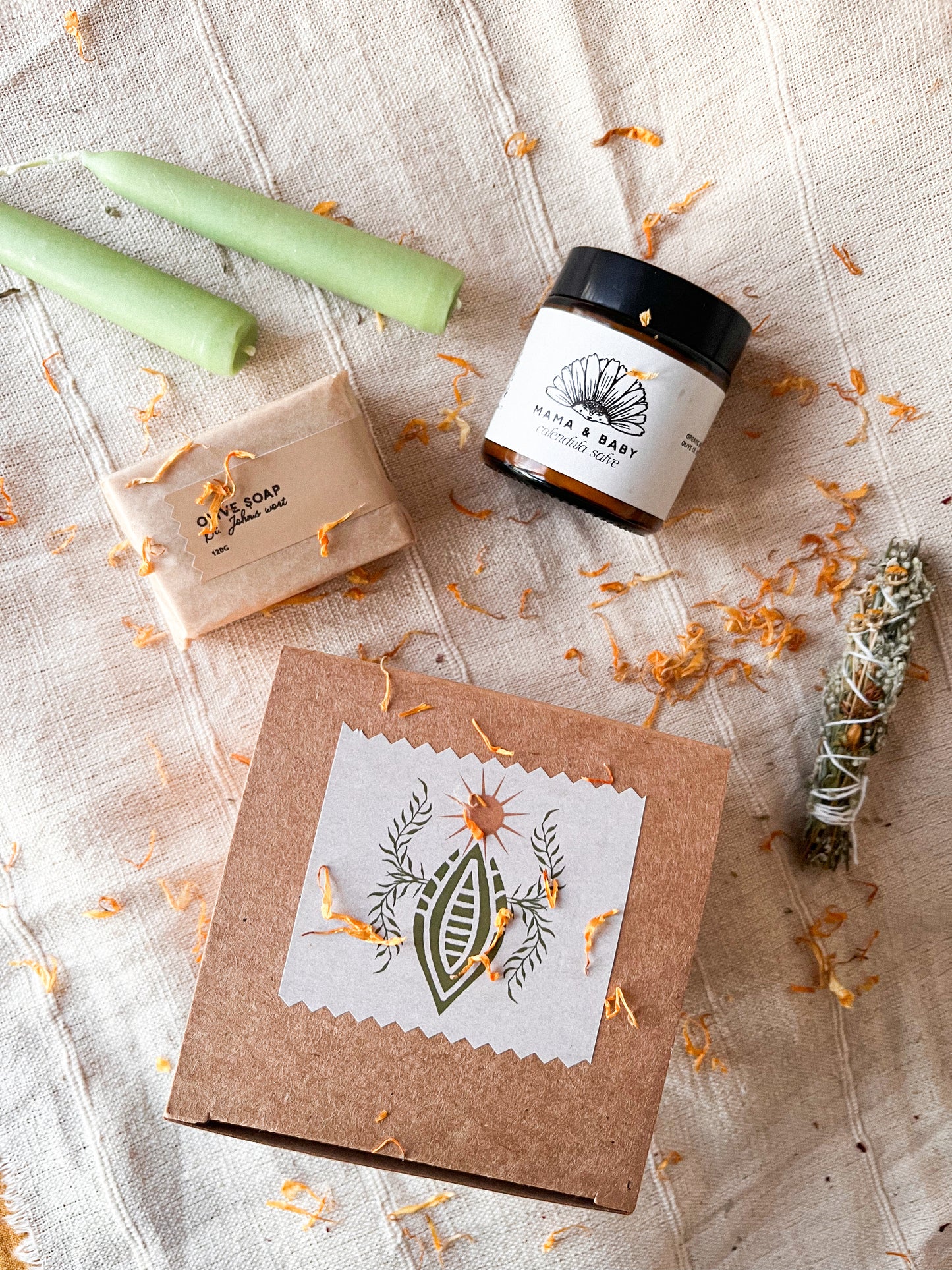 Mama + baby mini box gift set - salve and soap