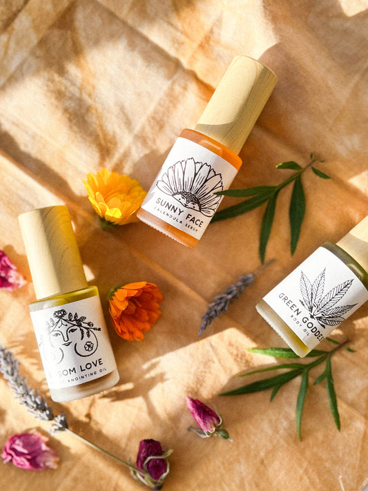 Body Bosom and Face Anointing Oil Gift Set - herbal infused massage oils