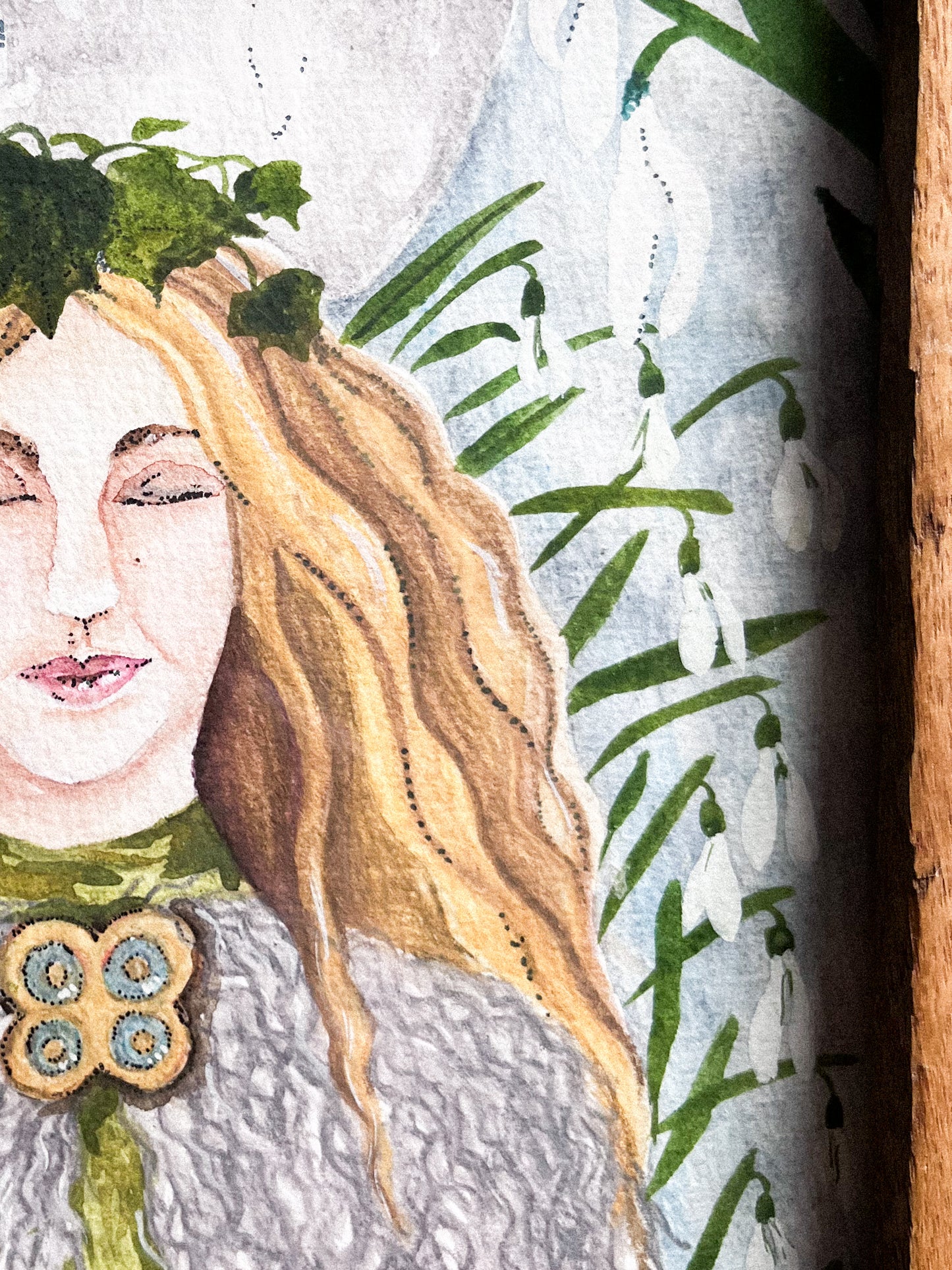 Snowdrop Goddess - original framed painting