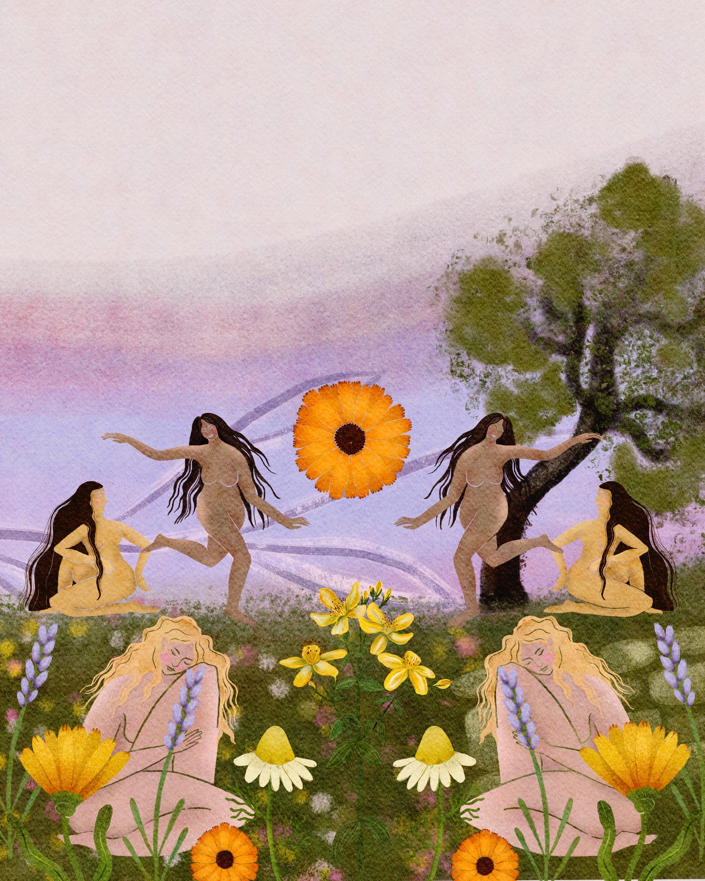 Botanical Body Oil - Give yourself Grace - Calendula Chamomile Lavender