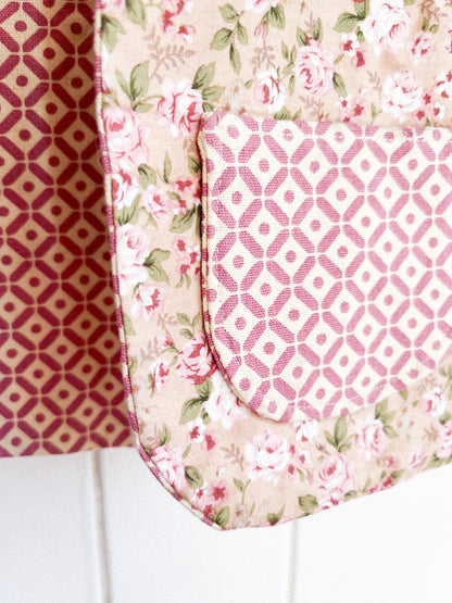 Reversible Toddler waistcoat - Rose and pink pattern