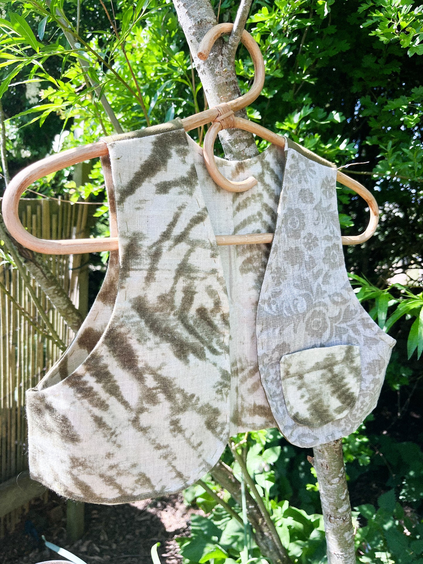 Reversible Cotton waistcoat - forest