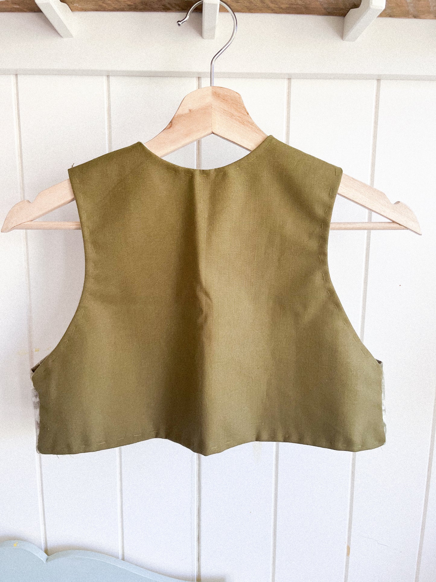 Reversible Cotton waistcoat - forest