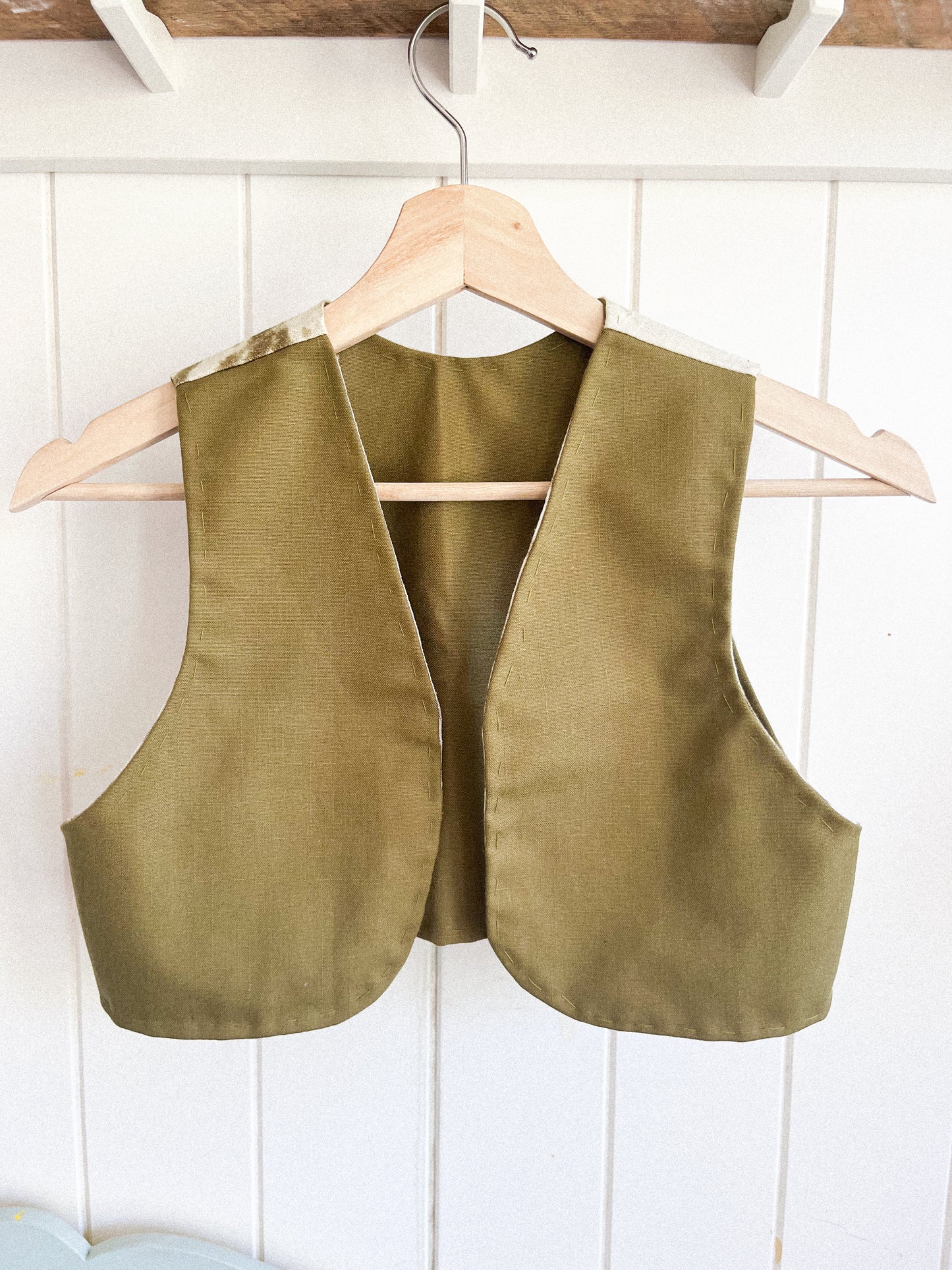 Reversible Cotton waistcoat - forest