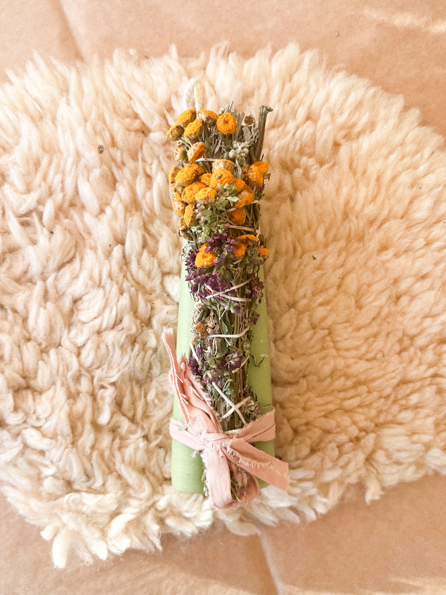 Blessing herbs gift set | Smudge + mini candle pair