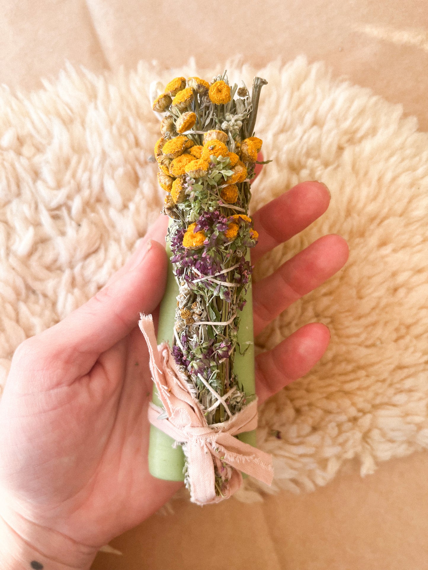 Blessing herbs gift set | Smudge + mini candle pair