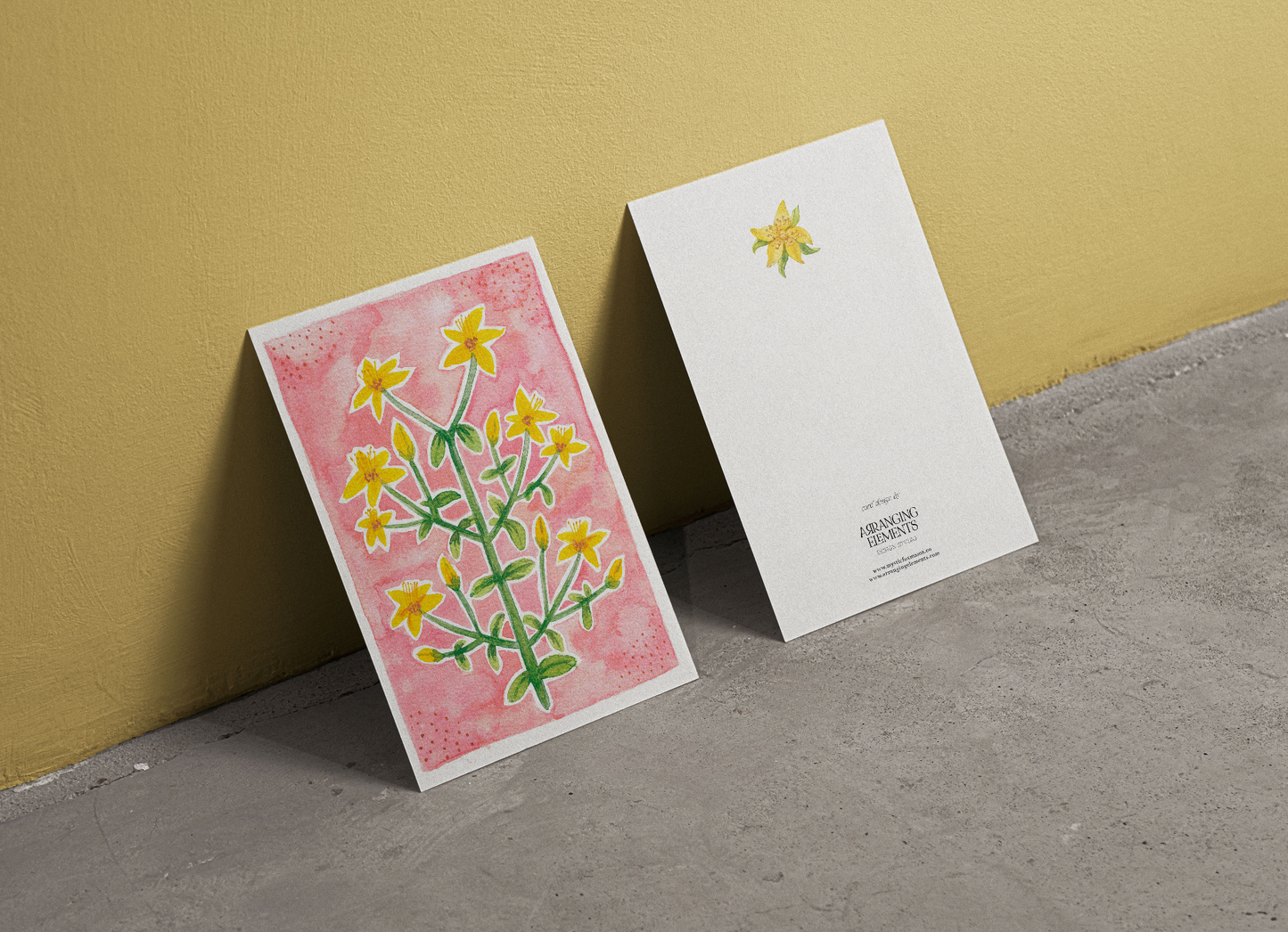Saint John's Wort Art Postcards with envelopes | Pack of 10